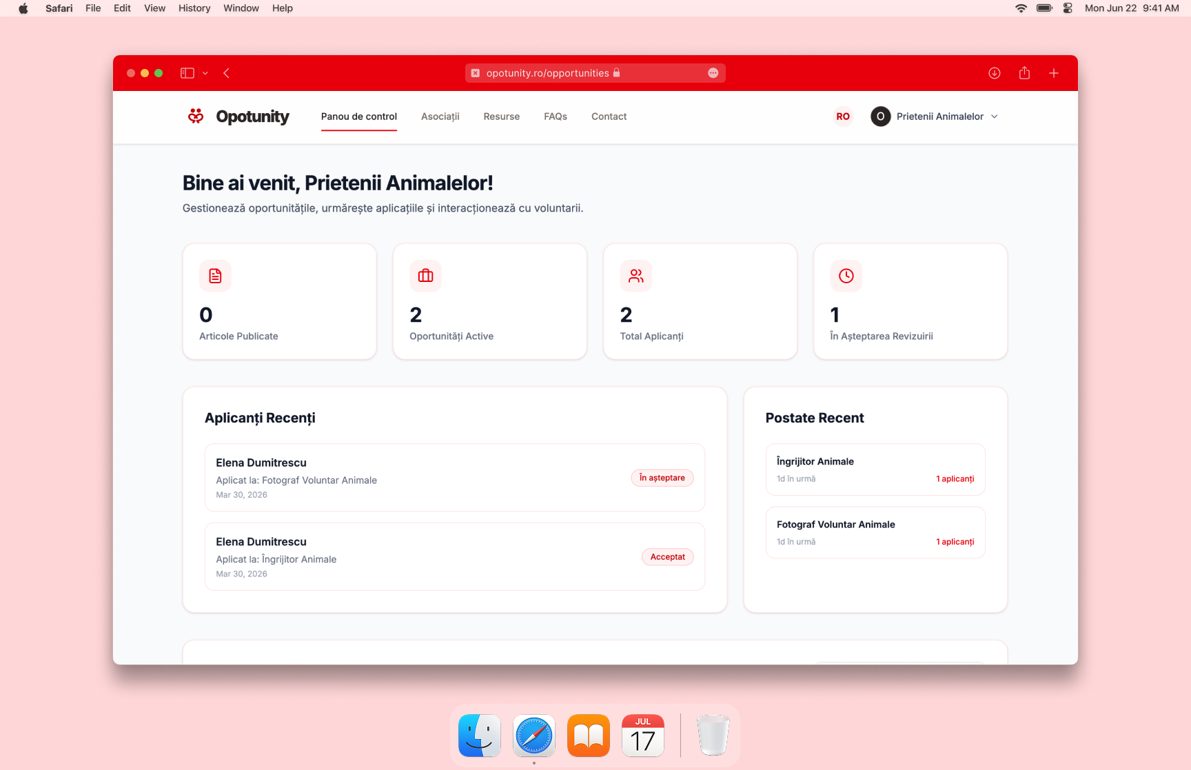 Dashboard Feature